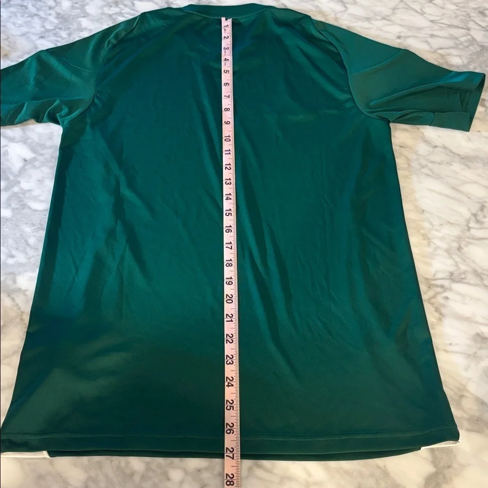 Adidas Aeroready Green and White Tee size small